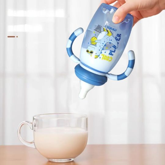 DinoGripFlow™ – Biberon anti-colique à poignées, 150/270 ml