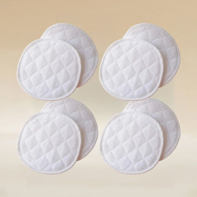 Lot de coussinets d'allaitement lavables en coton, hypoallergéniques et réutilisables, parfaits pour des mamans éco-responsables.