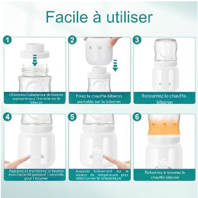 chauffe biberon sans fil facile a utiliser. Description etape d'utilisation 