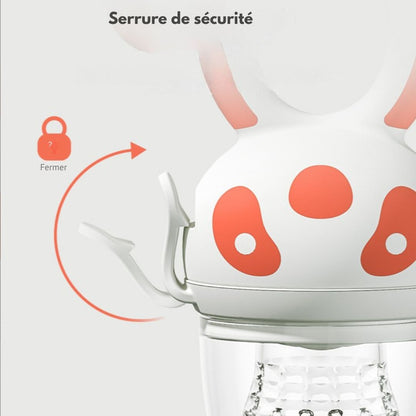 FruityMush™ – grignoteuse pour bébé en silicone, sûre et évolutive