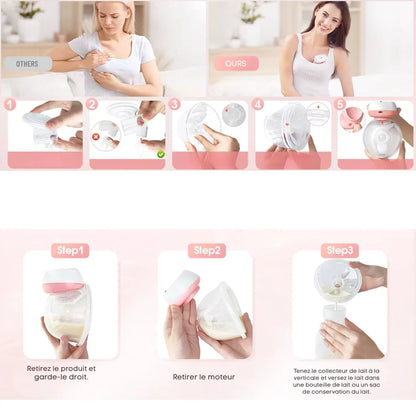 FreeFlow Mamma™ – Tire-lait électrique mains libres, disc… - vue packaging et dimensions