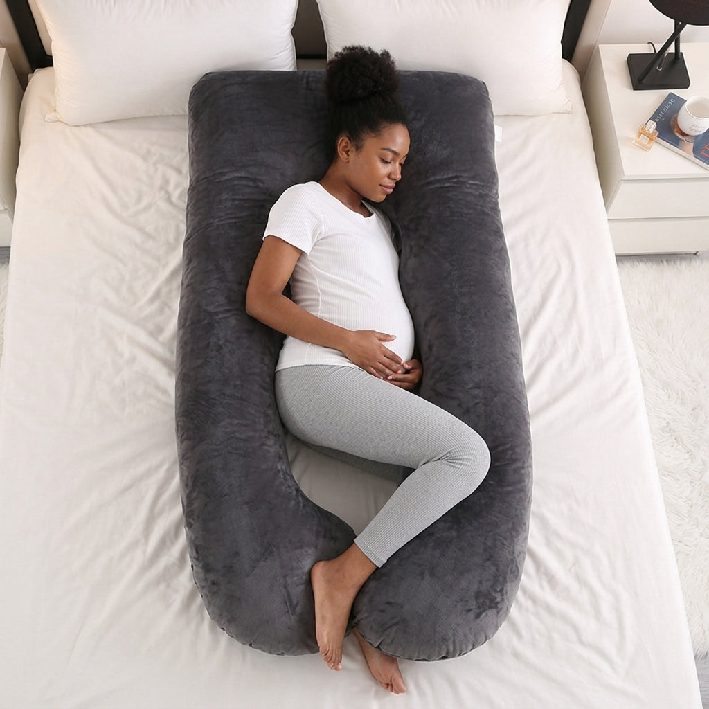 Meilleur coussin de grossesse | VelourNid™ — Grand U & nuit sereine