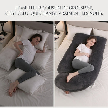 Meilleur coussin de grossesse | VelourNid™ — Grand U & nuit sereine