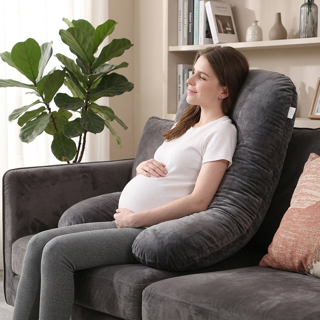 Meilleur coussin de grossesse | VelourNid™ — Grand U & nuit sereine