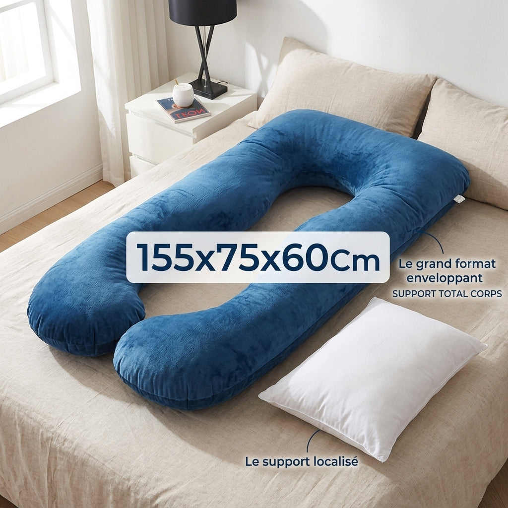 Coussin grossesse et allaitement | DolceNid™ — Grand U & nuit réparée