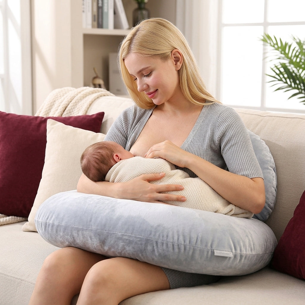 Coussin allaitement grossesse | NidSoyeux™ — Grand U & soin continu