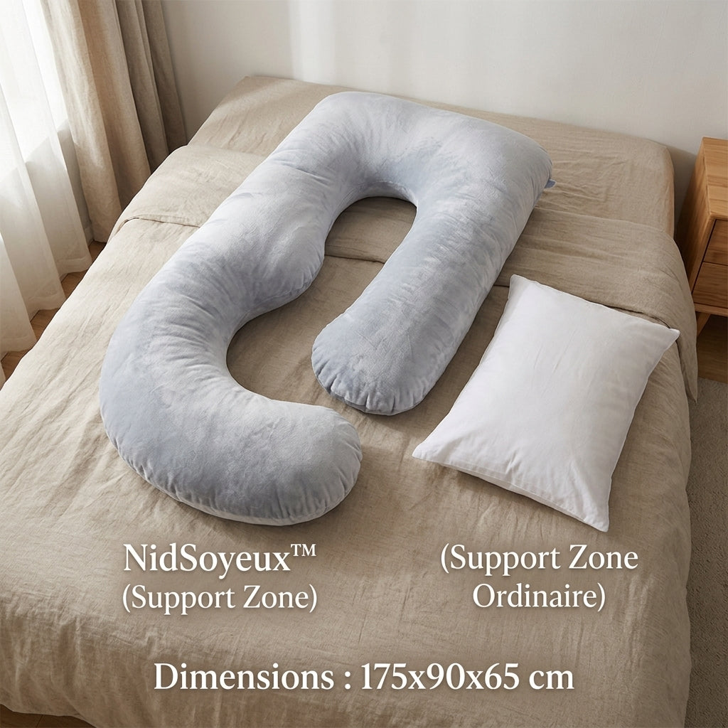 Coussin allaitement grossesse | NidSoyeux™ — Grand U & soin continu