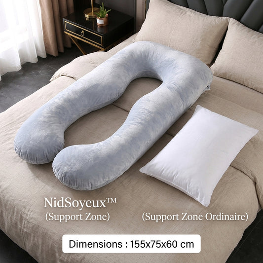 Coussin allaitement grossesse | NidSoyeux™ — Grand U & soin continu
