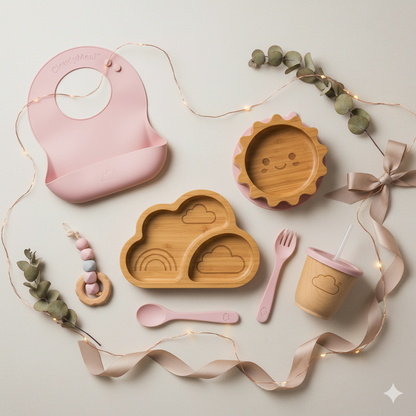 CloudyMeal™ : Le coffret repas bébé nuage & arc-en-ciel