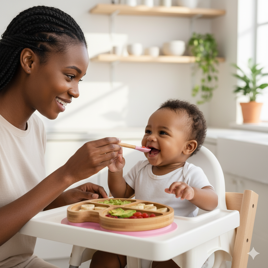 ElephaaBowl™ – Assiette pour bébé en bambou à ventouse antidérapante