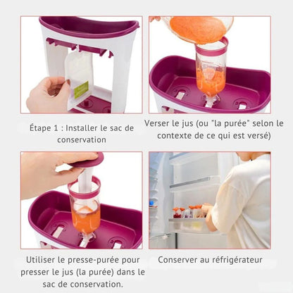 Distributeur de purées BabySqueeze™ – Purées maison en un geste, sans stress ni gaspillage !