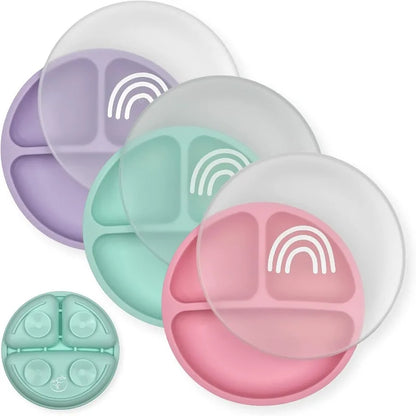 TriBambino™ – Assiette à compartiments avec couvercle