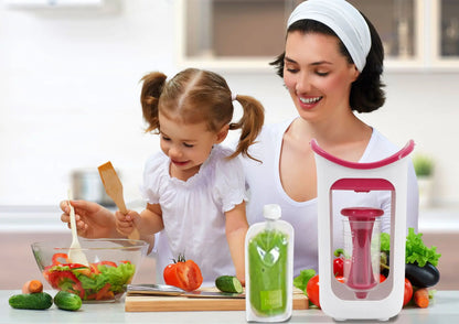 Squeeze&Go Press™ – La station propre & futée pour les purées maison
