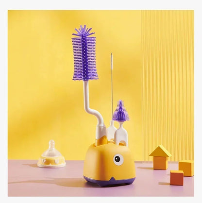 CleanWhale™ – Goupillon en silicone 3-en-1 avec base égouttoir