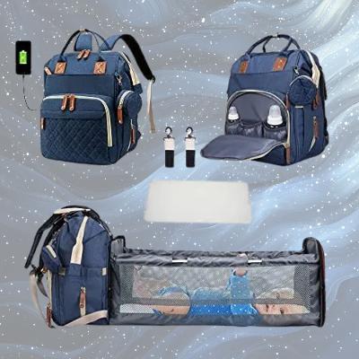 Sac à dos à langer BabyNest™ Midnight Blue Luxe - Un bleu profond et sophistiqué pour des sorties en famille avec style, confort et efficacité.