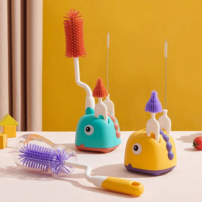 CleanWhale™ – Goupillon en silicone 3-en-1 avec base égouttoir