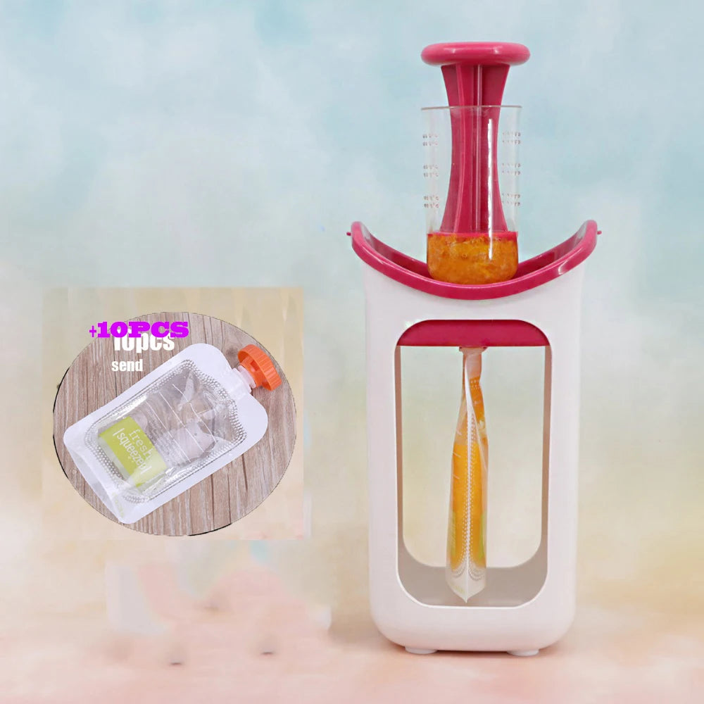 Squeeze&Go Press™ – La station propre & futée pour les purées maison