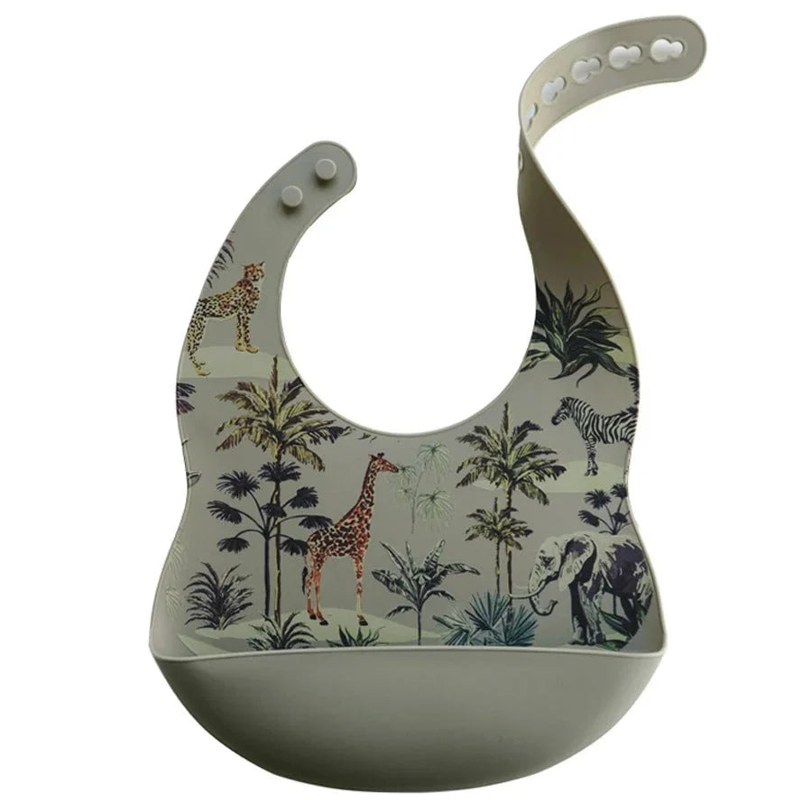 SafariCatch Bib™ – bavoir bébé silicone récupérateur & réglable