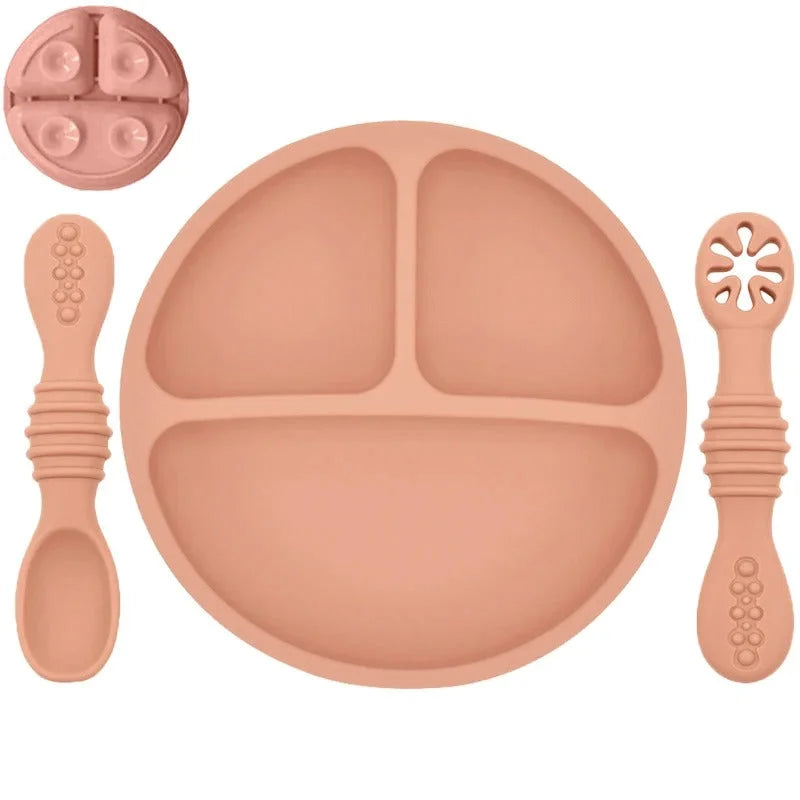 Assiette compartiment bébé | PortioBuddy™ - vue packaging et dimensions