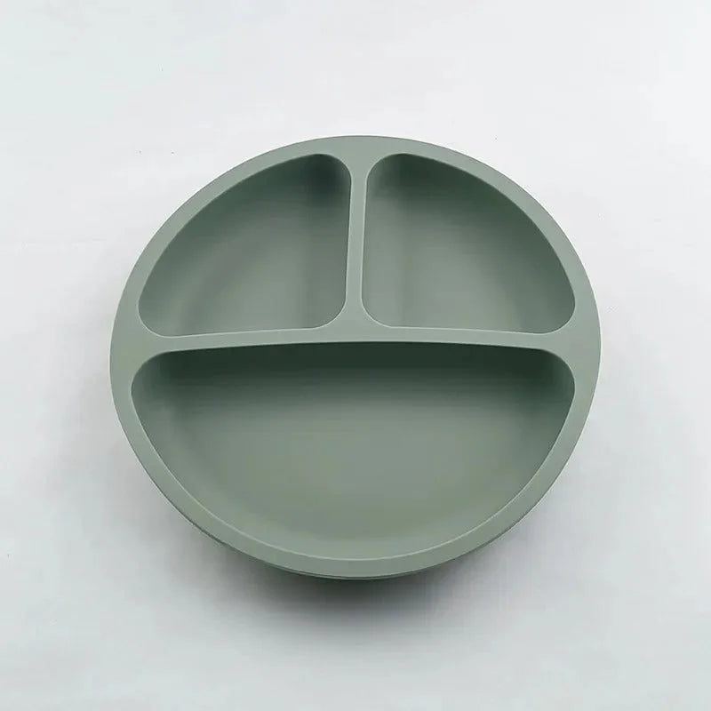 TriMeal™ – Assiette enfant compartiment en silicone avec … - vue principale — allaitement et repas bébé serein