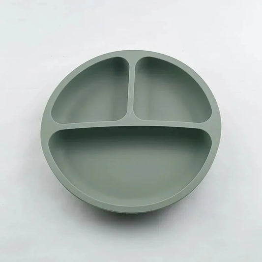 TriMeal™ – Assiette enfant compartiment en silicone avec … - vue principale — allaitement et repas bébé serein