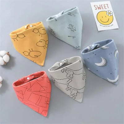 Bandana Bavoir en coton aux couleurs pastel pour la dentition