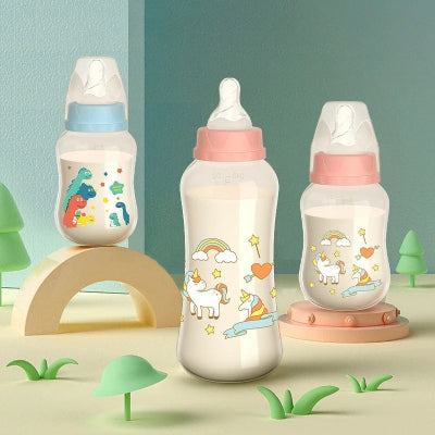 Biberon anti colique au design ludique et moderne avec motifs colorés