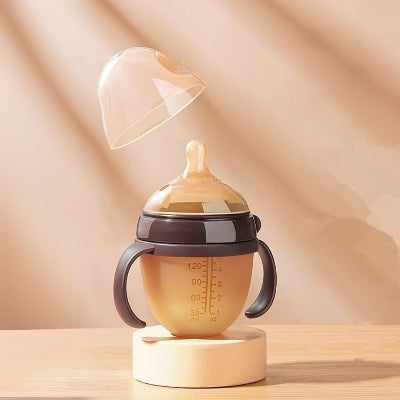 Biberon anti-colique 150 ml pour bébé de 0 à 7 mois avec tétine à 1 trou et paille gravitationnelle, idéal pour les premières tétées en toute sécurité.