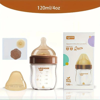 Biberon en verre anti colique 160 ml, format intermédiaire parfait pour limiter les coliques.