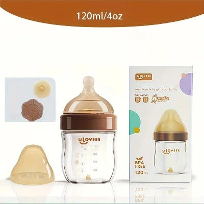 Biberon en verre anti colique 160 ml, format intermédiaire parfait pour limiter les coliques.