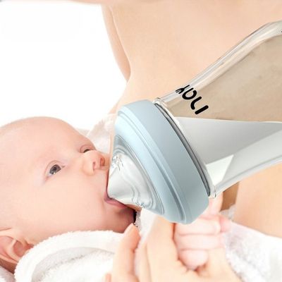 Biberon physiologique en verre incassable de 80 ml, idéal pour l’allaitement mixte dès la naissance