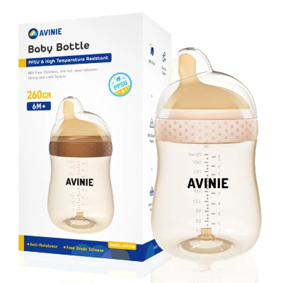 Biberon spécial allaitement 260 ml coloris rose, idéal en relais de l’allaitement maternel.