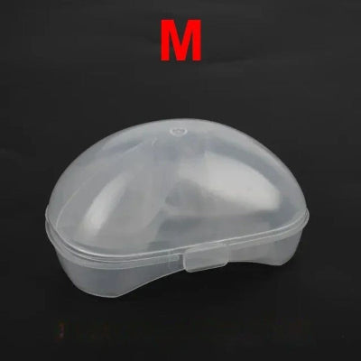 Étui rigide hygiénique avec deux bouts de seins en silicone, taille M, pour protéger les mamelons sensibles.