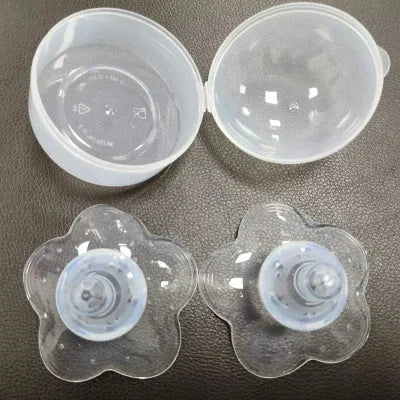 Bout de seins transparent en silicone souple, dimensions 6x5 cm avec tête de 1,5 cm, adapté à tous les types de poitrine pour un allaitement sans douleur.