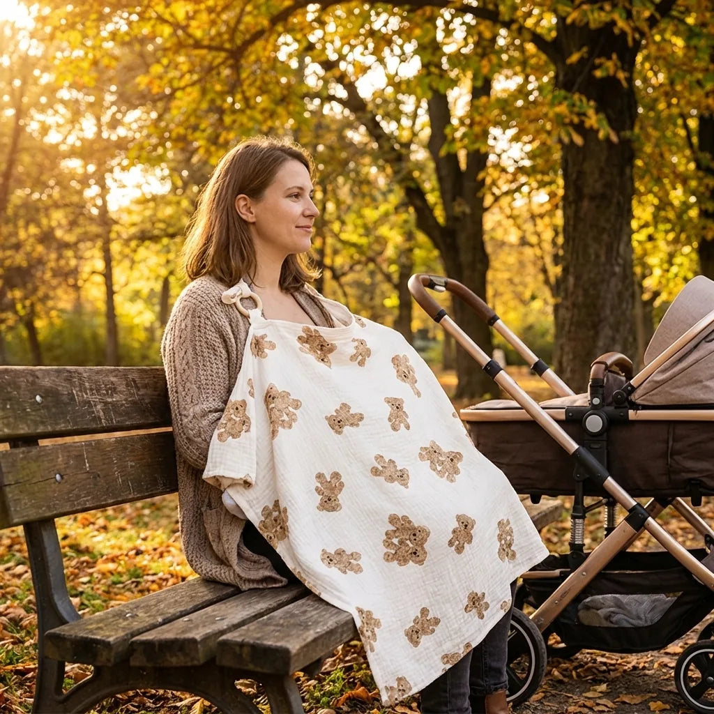 cape-pour-allaitement-lunette-grand-ours-usage-parc-automne