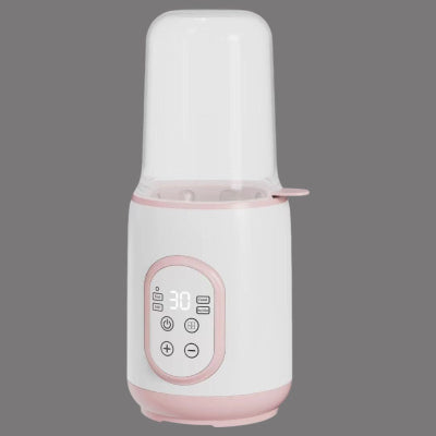 Chauffe biberon portable couleur rose avec design compact et élégant, idéal pour les parents modernes recherchant style et efficacité.