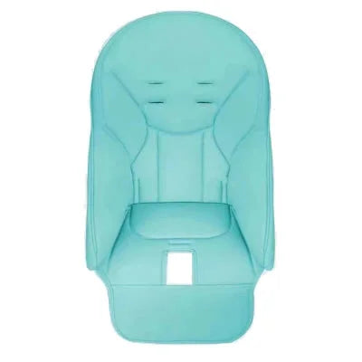 Coussin chaise haute bébé turquoise universel, housse chaise haute bébé confort avec rembourrage moelleux et fentes pour harnais de sécurité.