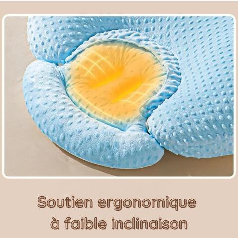  Coussin d'allaitement DreamHaven avec soutien ergonomique à faible inclinaison pour le confort de bébé pendant l'allaitement.