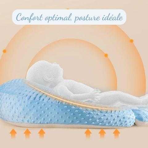 Coussin d'allaitement DreamHaven™️ avec inclinaison à 15 degrés pour un confort optimal et une posture idéale du bébé.