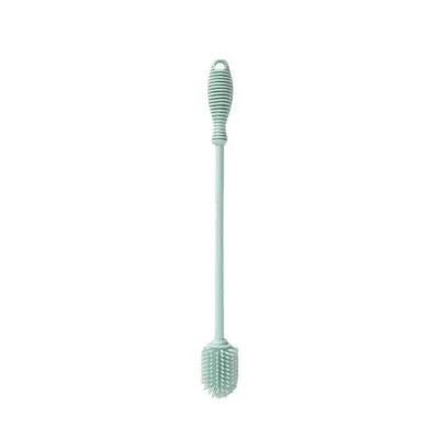 Goupillon long et fin en silicone vert pour nettoyage biberon, gourde et bouteille étroite