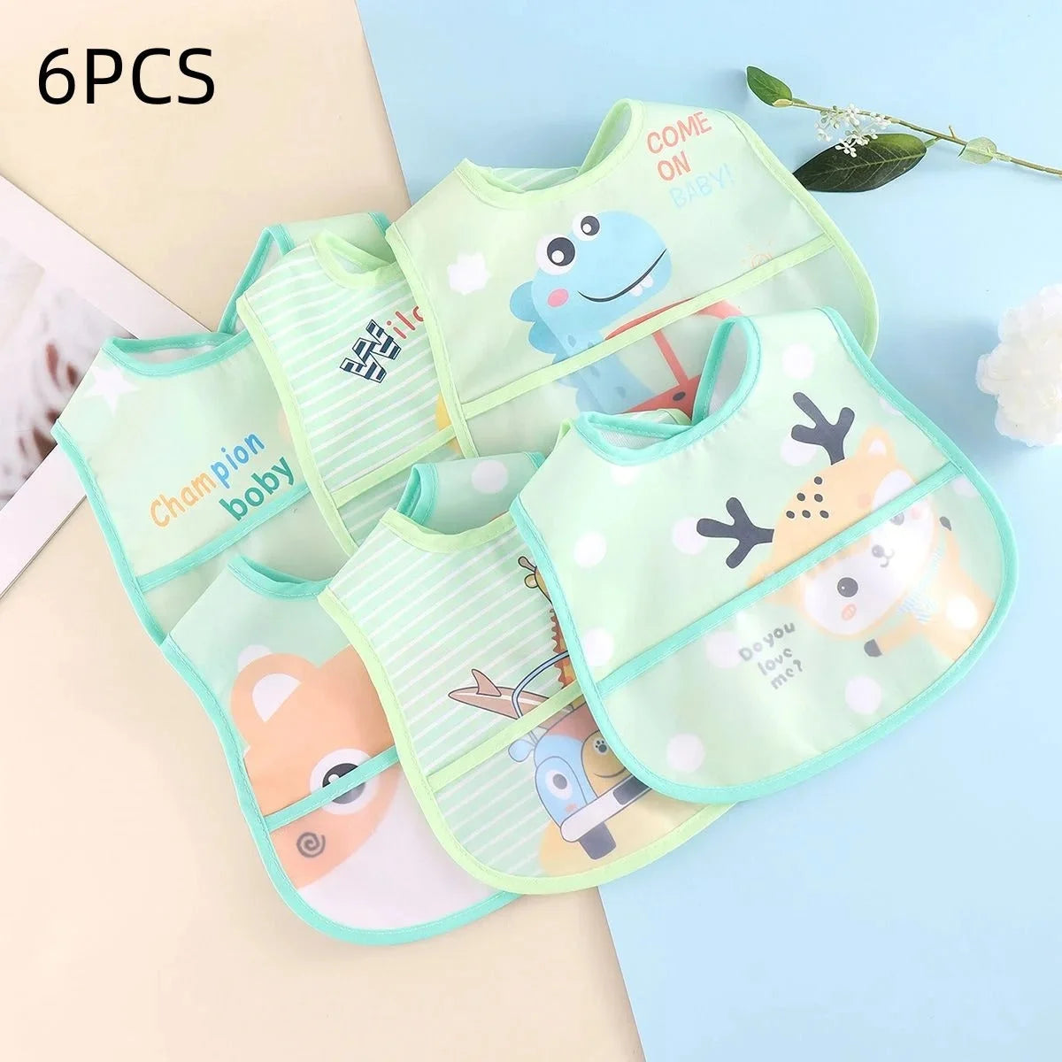 Bavoir bébé imperméable - dimensions et packaging | Premiers Pas Sereins