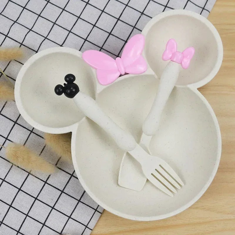 MiniBow™ – Assiette compartiment bébé avec couverts ergonomiques