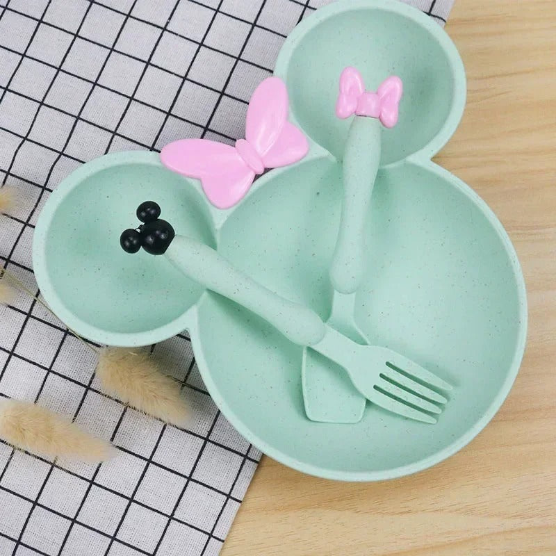 MiniBow™ – Assiette compartiment bébé avec couverts ergonomiques