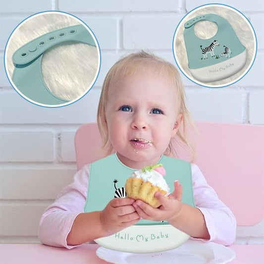 MiniMiam TrioBib™ – Lot de 3 bavoirs silicone à poche récupératrice