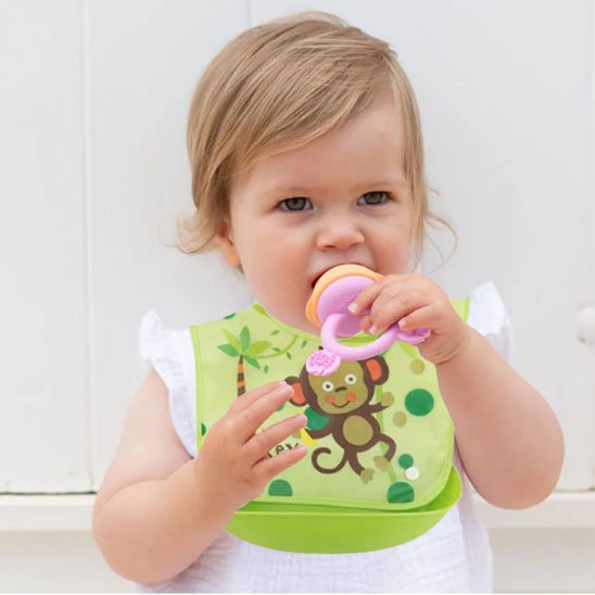 ÉcoBambino™ – Bavoir bébé imperméable à poche récupératrice