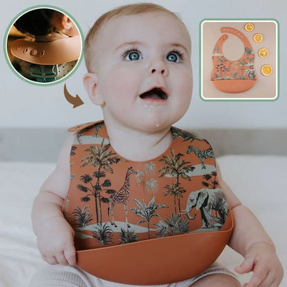 SafariCatch Bib™ – bavoir bébé silicone récupérateur & réglable