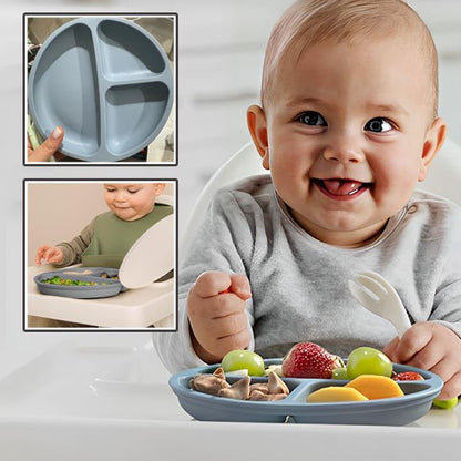 VentouBaby Trio™ – Assiette bébé ventouse avec couverts