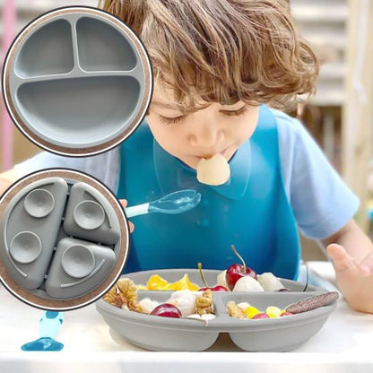 VentouBaby Trio™ – Assiette bébé ventouse avec couverts