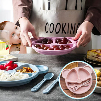 BearBento™ – Assiette bébé compartimentée avec couverts
