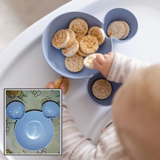 MiniBow™ – Assiette compartiment bébé avec couverts ergonomiques